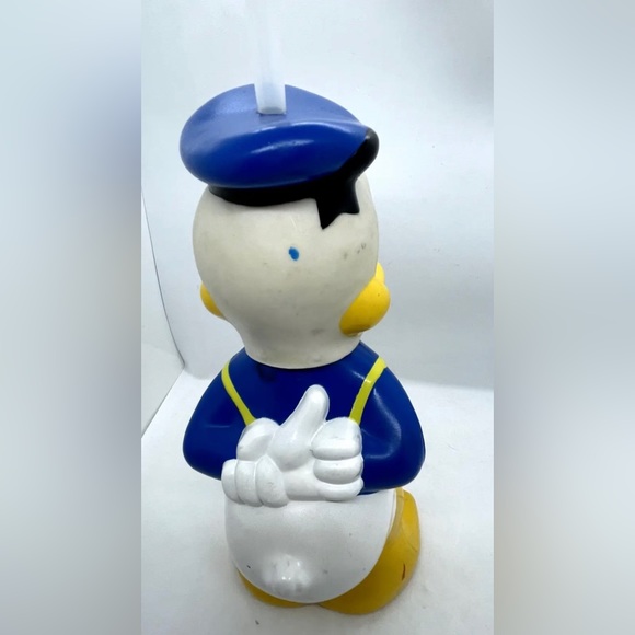 Vintage Walt Disney 12" Donald Duck Hard Plastic Water Bottle w/straw - Picture 7 of 10